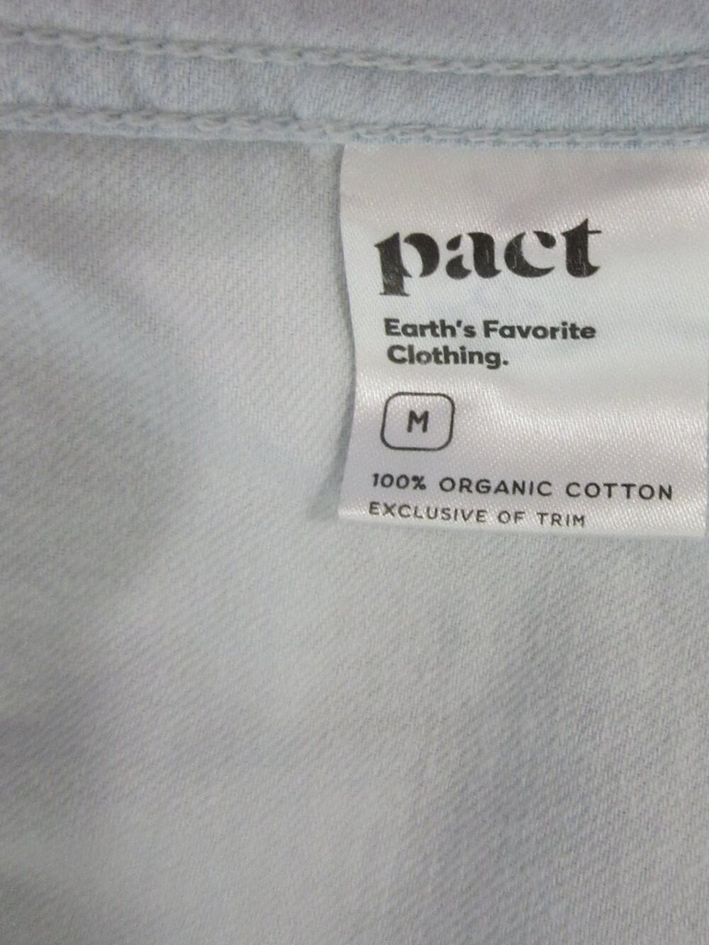 pact Light Blue Men's M Long Sleeve Organic Cotton Shirt - Picture 4 of 4